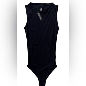Skims Black Summer Mesh Crew Neck Bodysuit Sleeveless Bodysuit Size M NWT